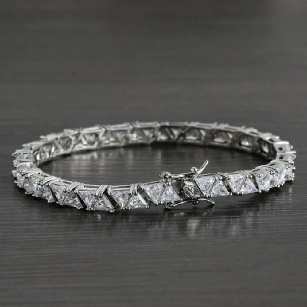 14K White Gold 2ct Diamond Mens Tennis Bracelet NEW 14 K Silver Jewelry 7" 8"